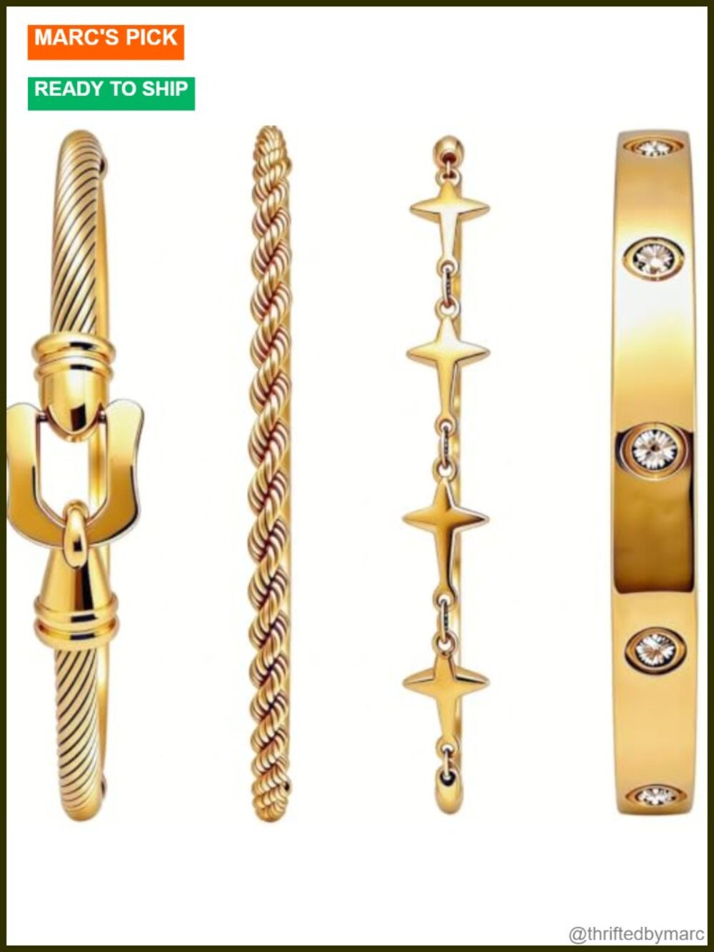 18K Gold Plated Stackable Bangle Bracelets Set for Women Non Tarnish Waterproof